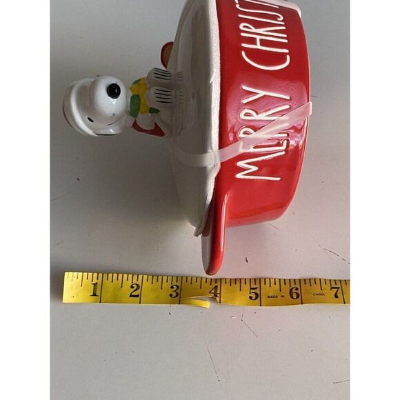 Rae Dunn Peanuts Snoopy Merry Christmas Ceramic Brie Baking Casserole Dish w/Lid - Picture 12 of 13